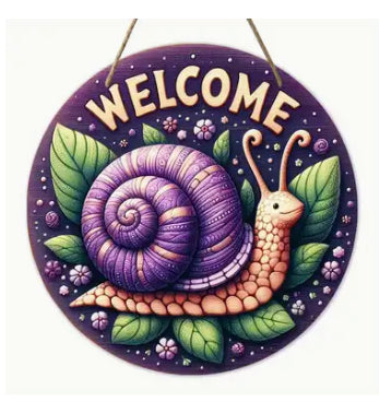 plaque ronde de bienvenu escargot