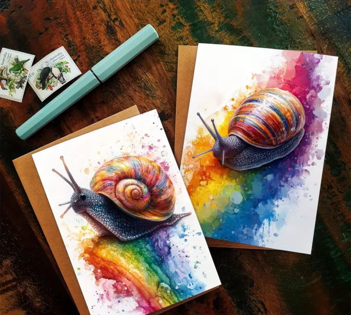carte de voeux thème escargot