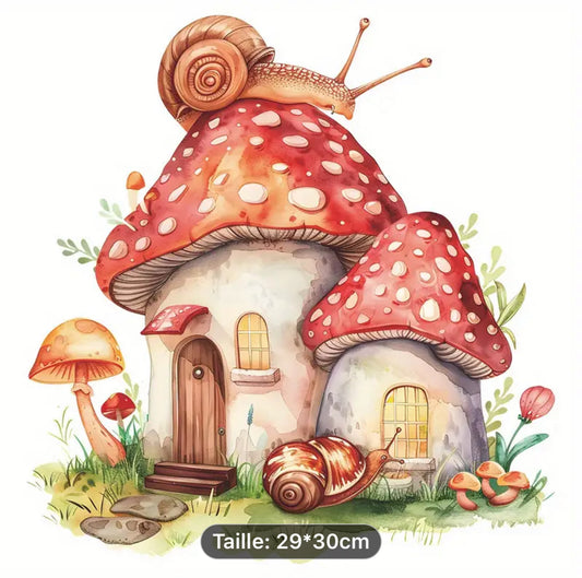 Autocollant mural motif escargot