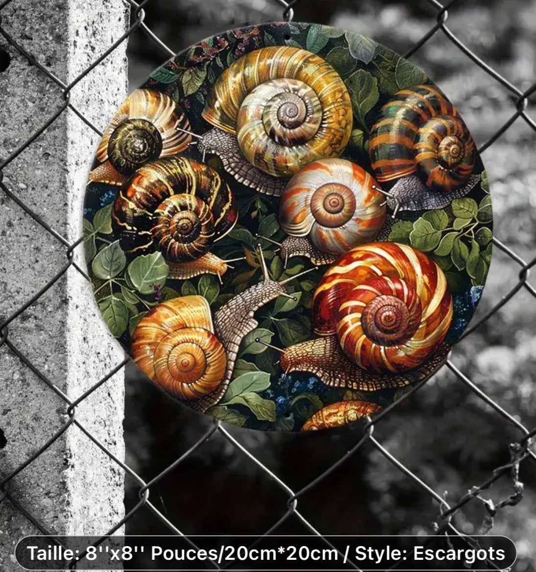 Декоративная круглая алюминиевая пластина модели Escargot на выбор.