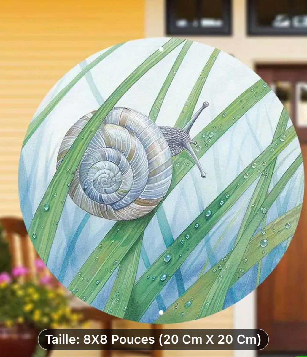 Декоративная круглая алюминиевая пластина модели Escargot на выбор.