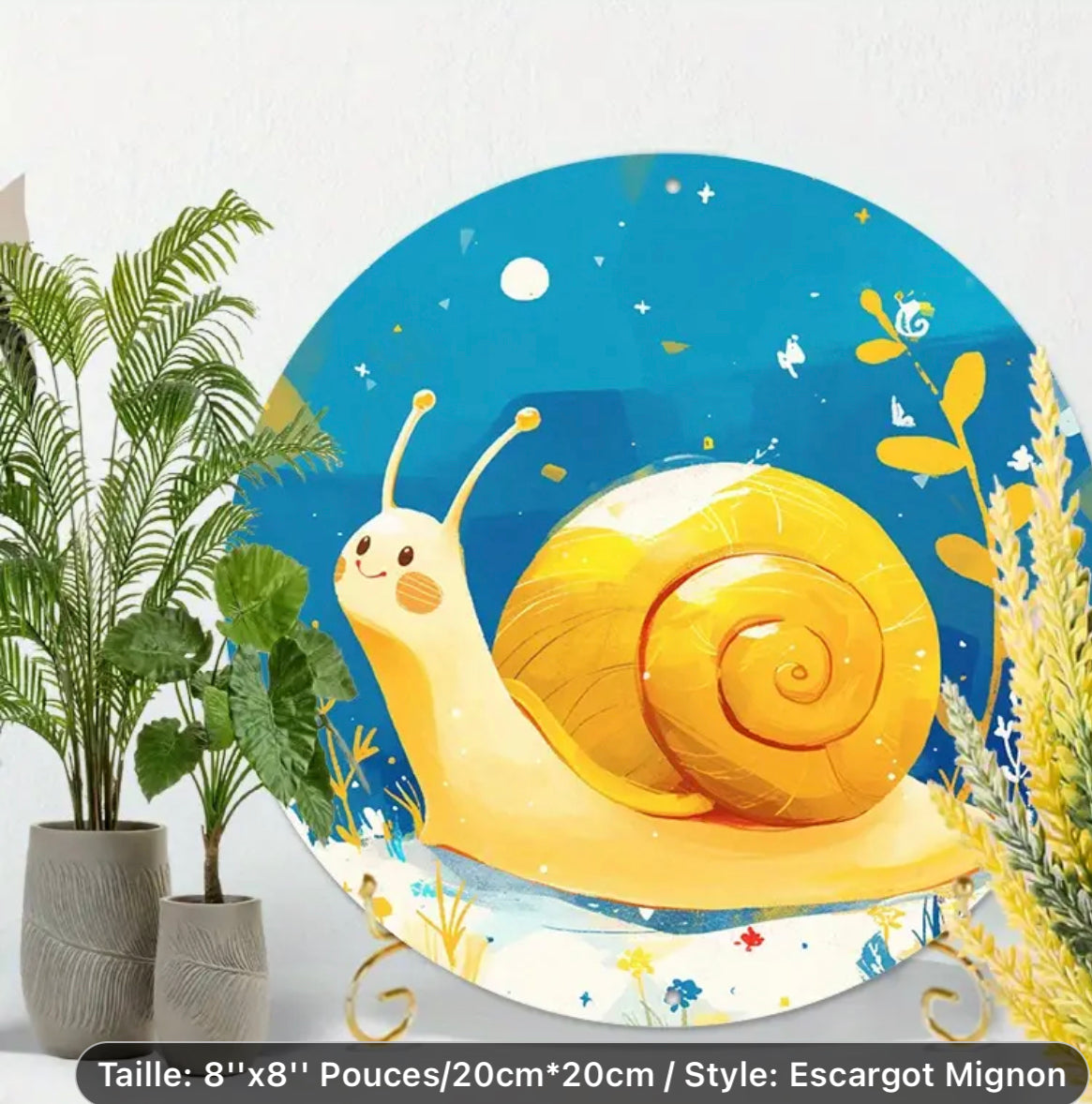 Декоративная круглая алюминиевая пластина модели Escargot на выбор.
